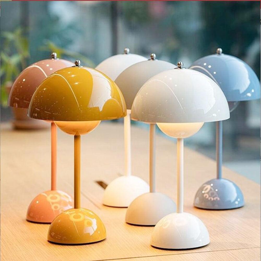 Flowerpot VP9 portable and rechargeable mushroom table lamp - danish design