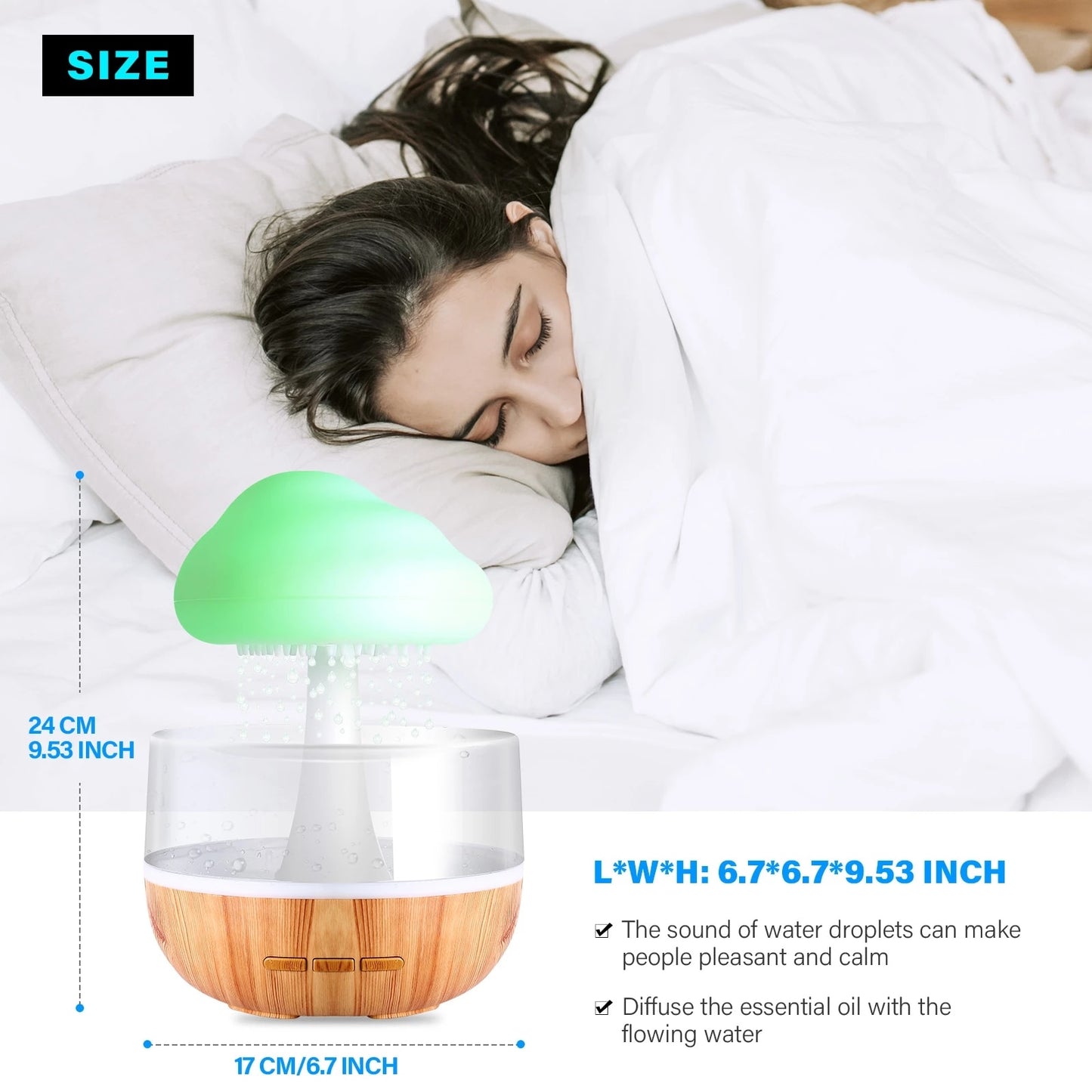 Relaxing Night Light with Adjustable LED Colors and White Noise for Better Sleep