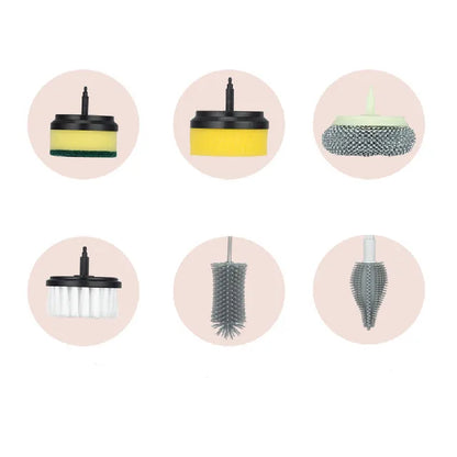 Electric Spin Scrubber | Electric Cleaning Brush Multi-functional Home USB Rechargeable Electric Rotary Scrubber Household Appliances Cleaning Gadget