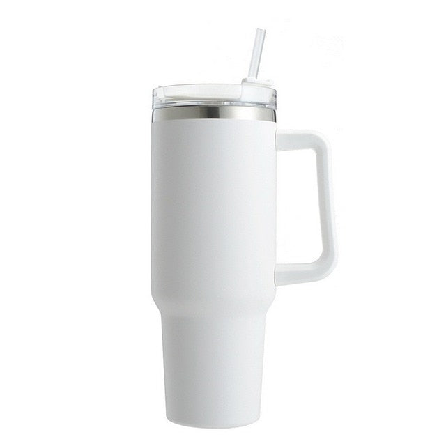 stanley quencher flowstate vacuum insulated tumbler thermos with handle and straw white color