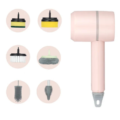 Electric Spin Scrubber | Electric Cleaning Brush Multi-functional Home USB Rechargeable Electric Rotary Scrubber Household Appliances Cleaning Gadget