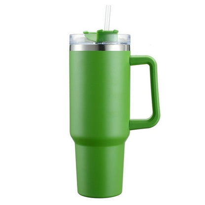 stanley quencher flowstate vacuum insulated tumbler thermos with handle and straw green color