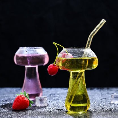 Whimsical Mushroom Shaped Cocktail Glass for Spirits and Cocktails