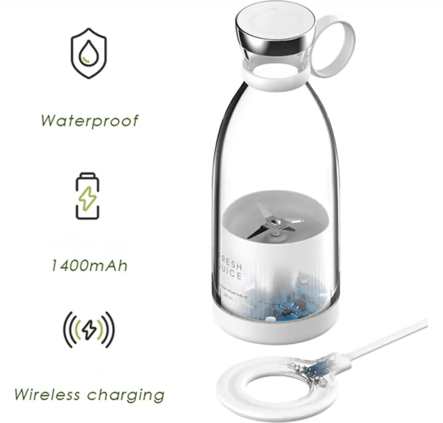 Compact and powerful Fresh Juice Portable Blender with stainless steel blades for easy blending