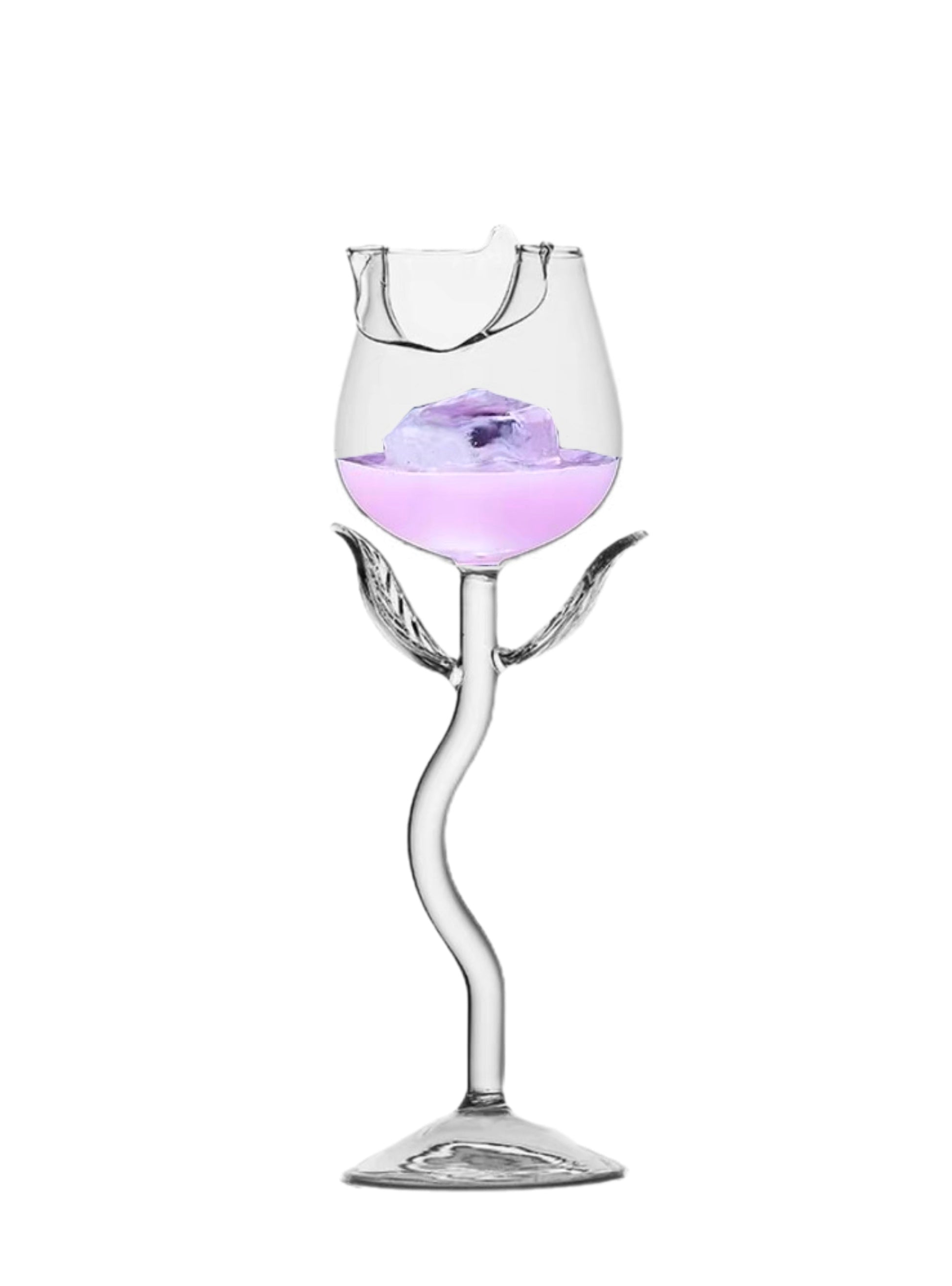 Elegant Rose Cocktail Glass with a unique rose-shaped silhouette, perfect for enjoying your favorite cocktails