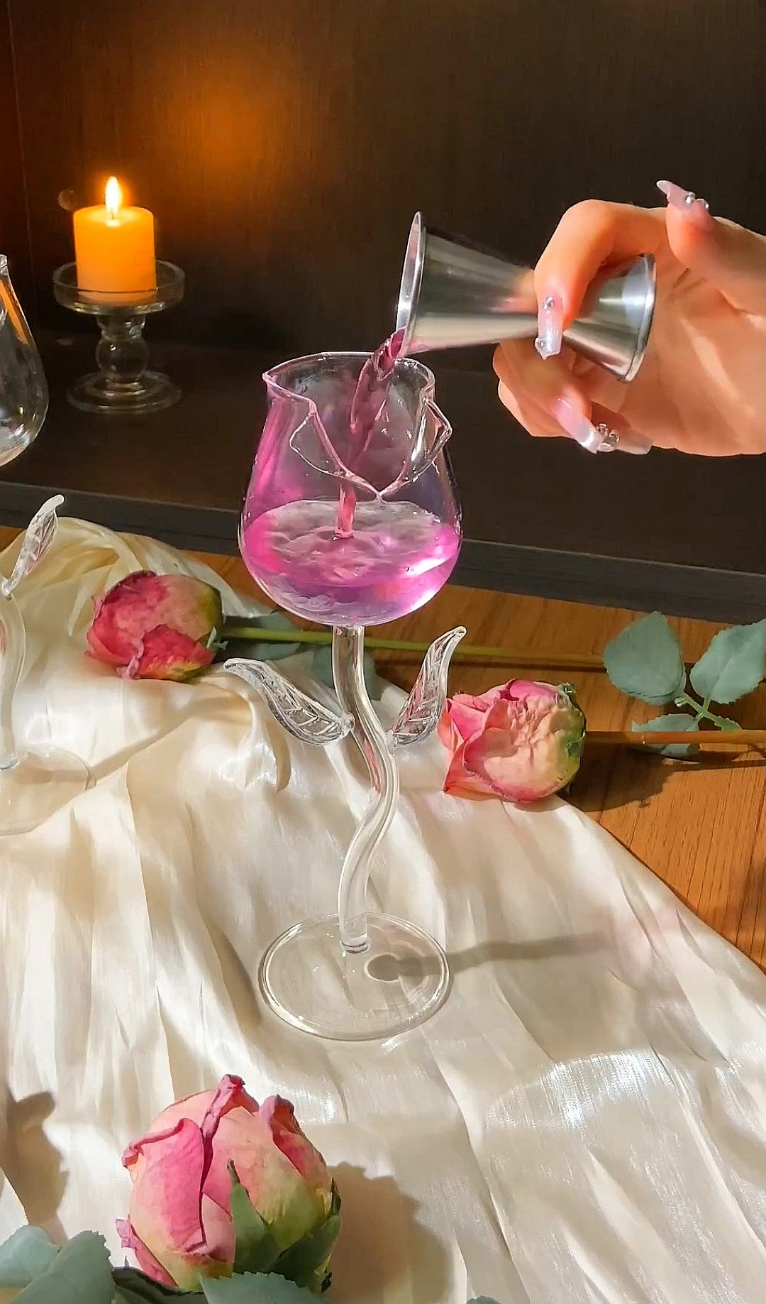 A beautifully crafted Rose Cocktail Glass, perfect for entertaining guests or enjoying your own drinks at home