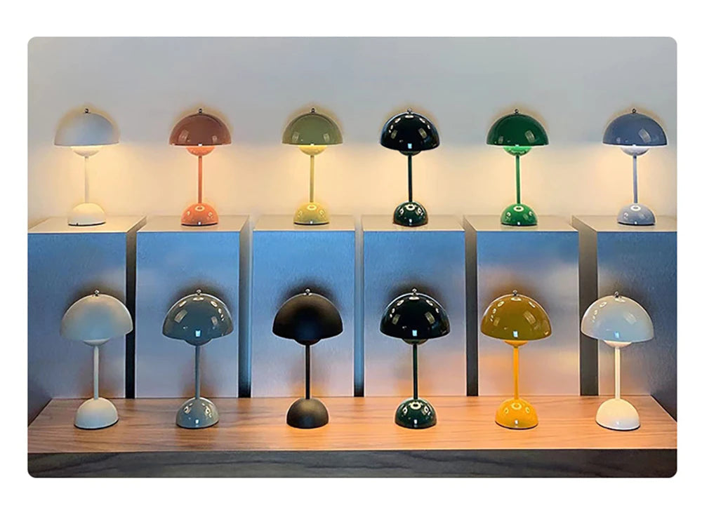 Desk Lamp Touch Night Light For Bedroom Restaurant Cafe Modern Decoration Gifts Mushroom Lamp Lighting. Flowerpot VP9 table lamp. Rechargeable mushroom table lamp. Verner Panton mushroom lamp