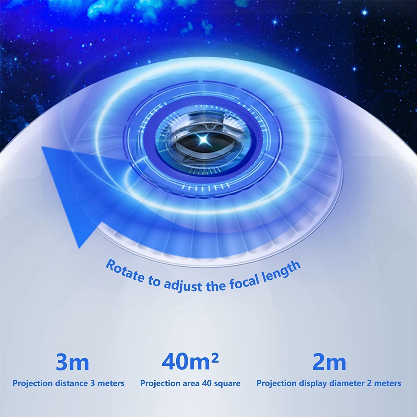 Galaxy Projector Night Lights, 7-in-1 Bedroom Projector, Planetarium 360°, Immersive Starry Night