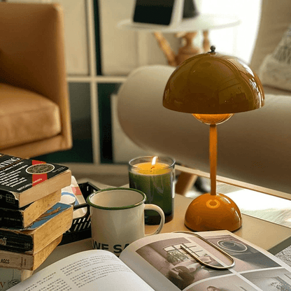 Mushroom Flower Bud LED Rechargeable Table Lamps Desk Lamp Touch Night Light For Bedroom Restaurant Cafe Modern Decoration Gifts Mushroom Lamp Lighting. Flowerpot VP9 table lamp. Rechargeable mushroom table lamp. Verner Panton mushroom lamp in yellow color